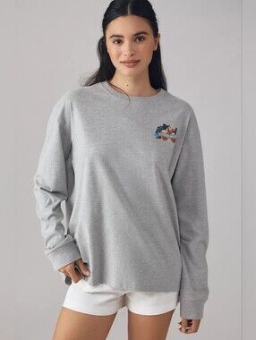Damson Madder x Anthropologie Fruits D'été Long-Sleeve Graphic Tee EU Size 10/ 6